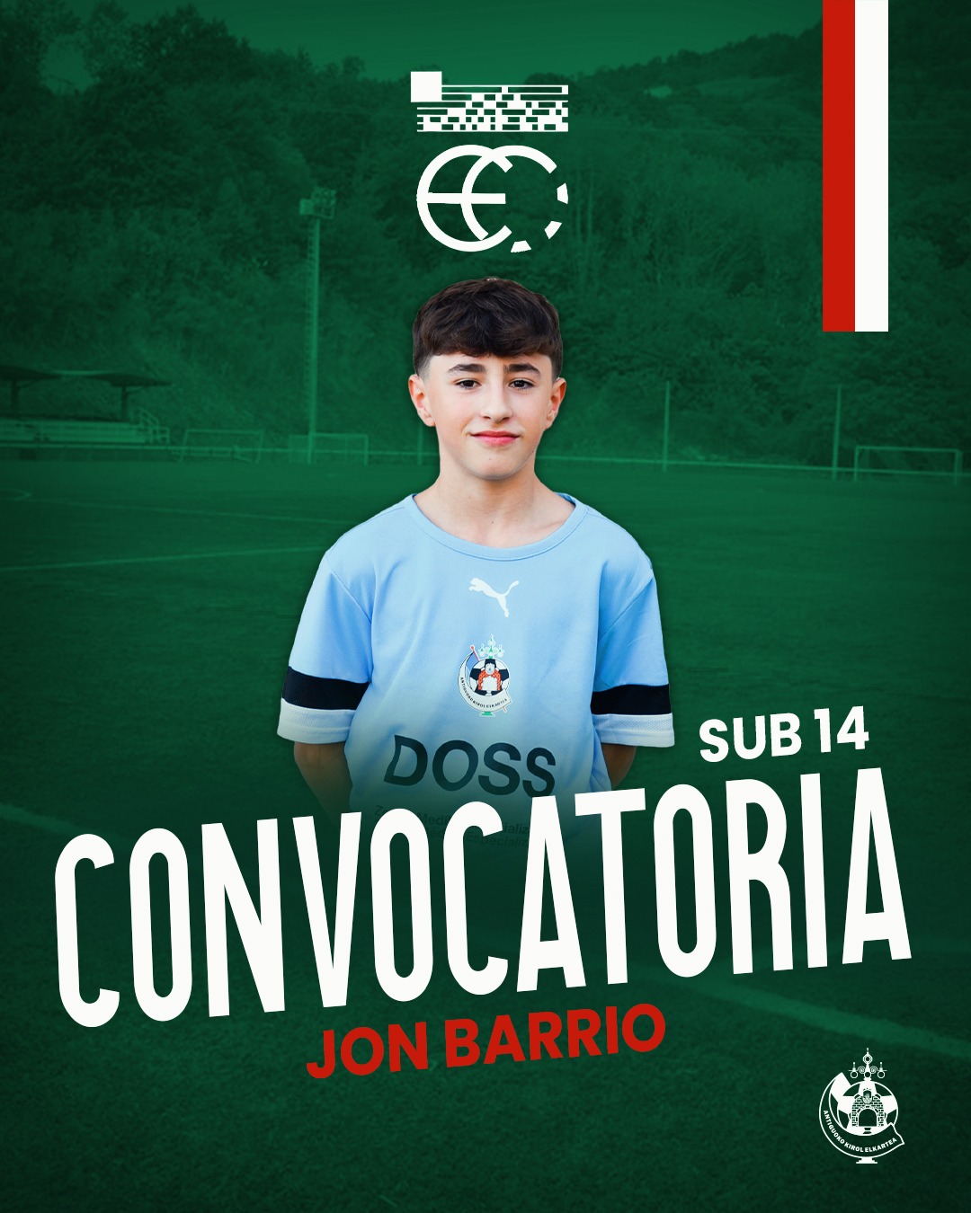 JON BARRIO JOKALARI URDINA, 14 URTEZ AZPIKO EUSKADIKO SELEKZIOAREN DEIALDIAN