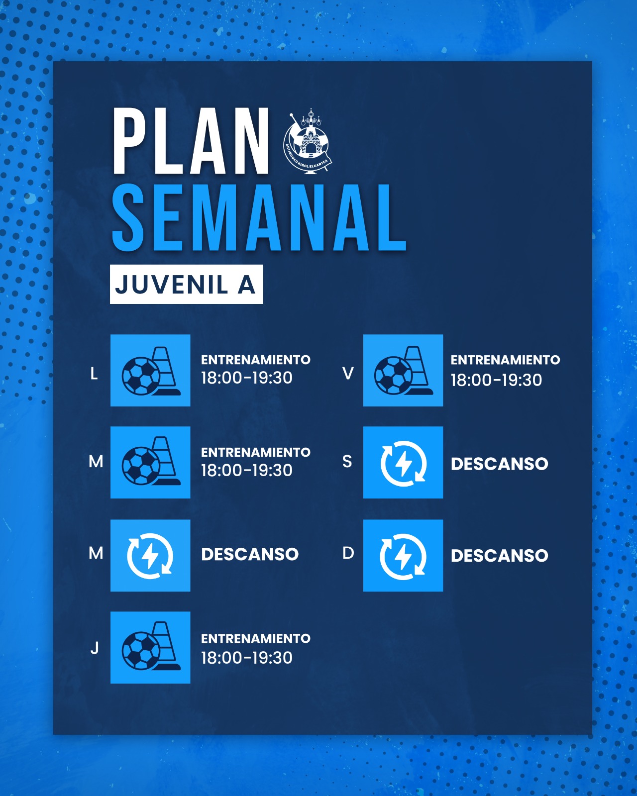 Plan semanal de la segunda semana de pretemporada