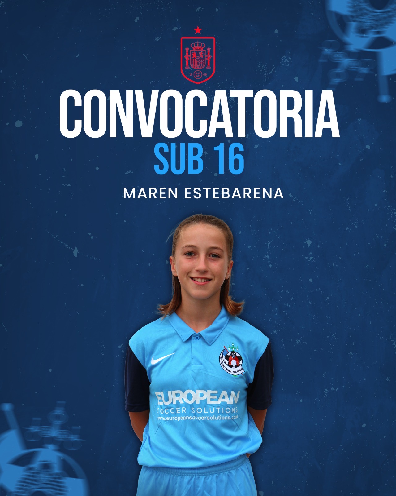 LA EX CELESTE MAREN ESTEBARENA, CONVOCADA CON LA SELECCIÓN ESPAÑOLA SUB16 FEMENINA